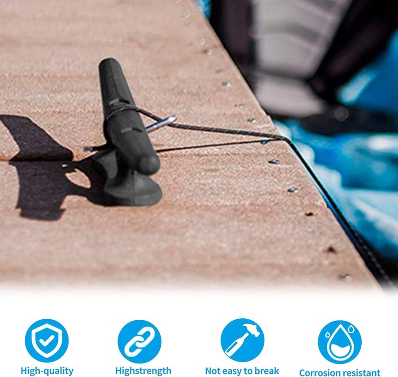 PHITUODA 3 Inch Nylon Boat Cleats Black Dock Cleats Boat Rope Tie Cleats for Kayak, Marine, Nautical Decor, Pack of 2 - Image 5